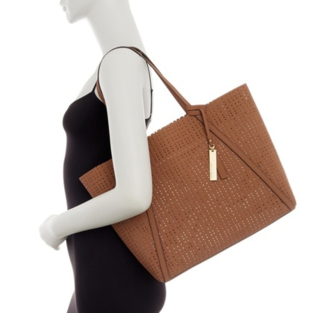 VinceCamuto | Perforated Leather Mesh Durable Tote